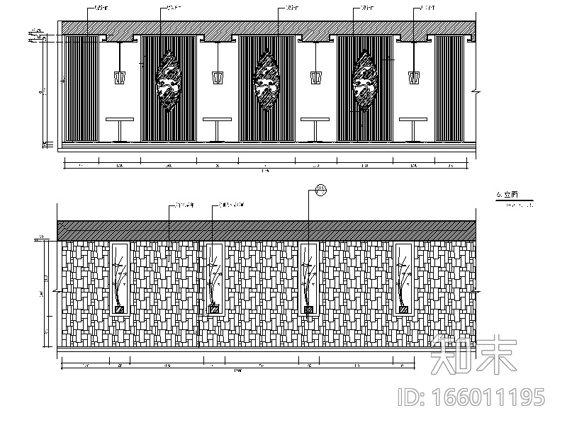 万象城某混搭风格餐厅设计CAD施工图（含效果图）cad施工图下载【ID:166011195】