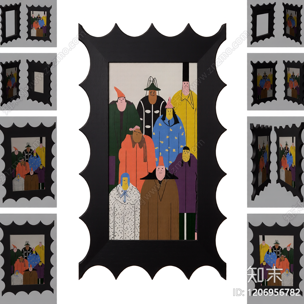 装饰画框挂画3D模型下载【ID:1206956782】