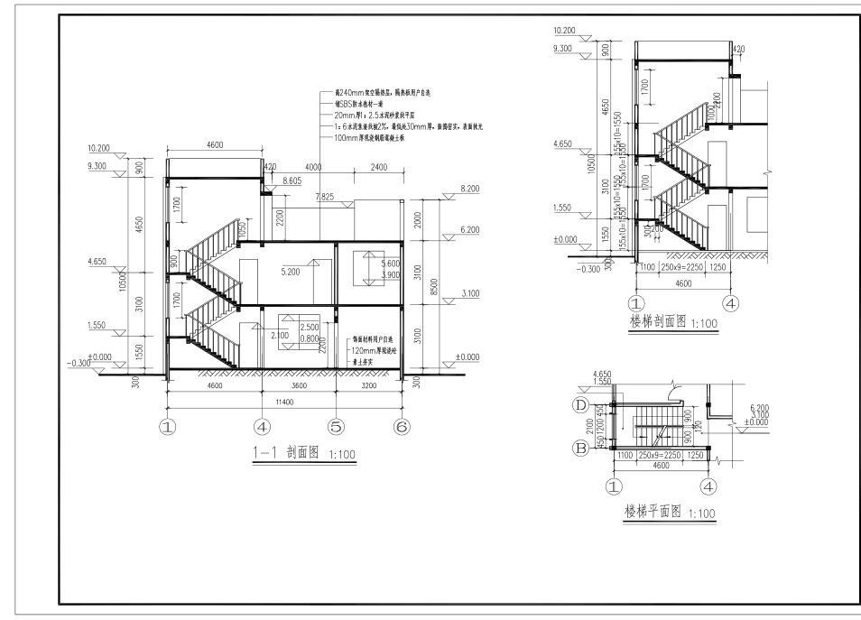 现代风格简约二层别墅建筑设计（效果图+施工图）施工图下载【ID:149872116】