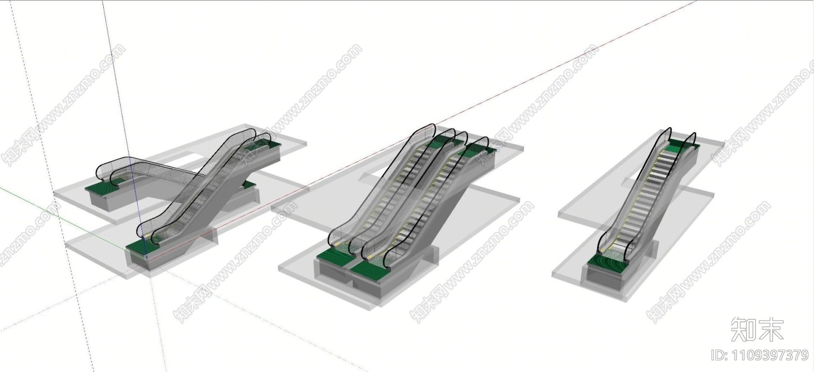 现代扶梯电梯SU模型下载【ID:1109397379】