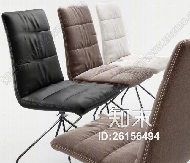 现代皮革办公椅3D模型下载【ID:26156494】
