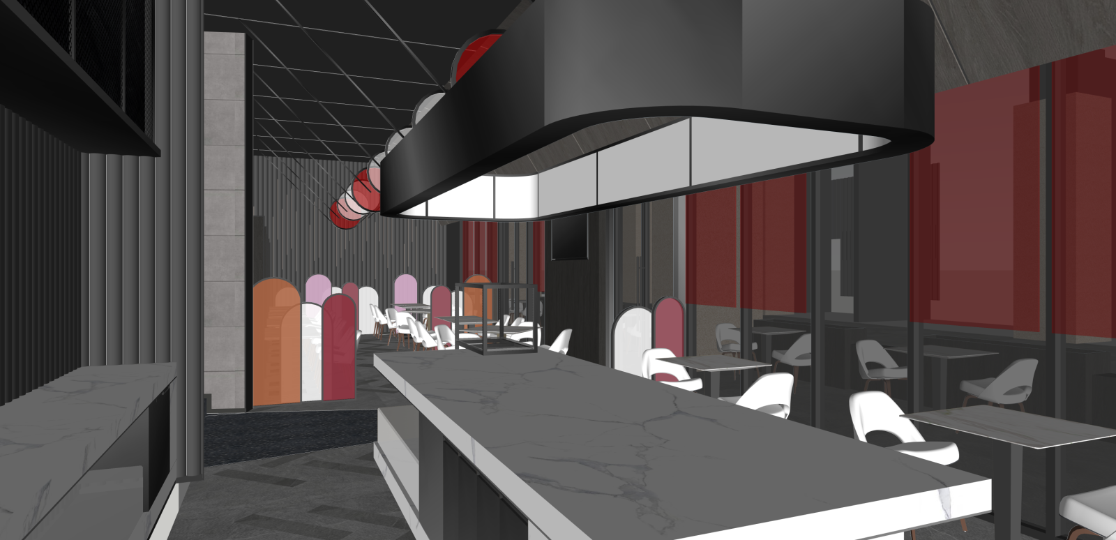 工业酒店餐厅SU模型下载【ID:1216000513】