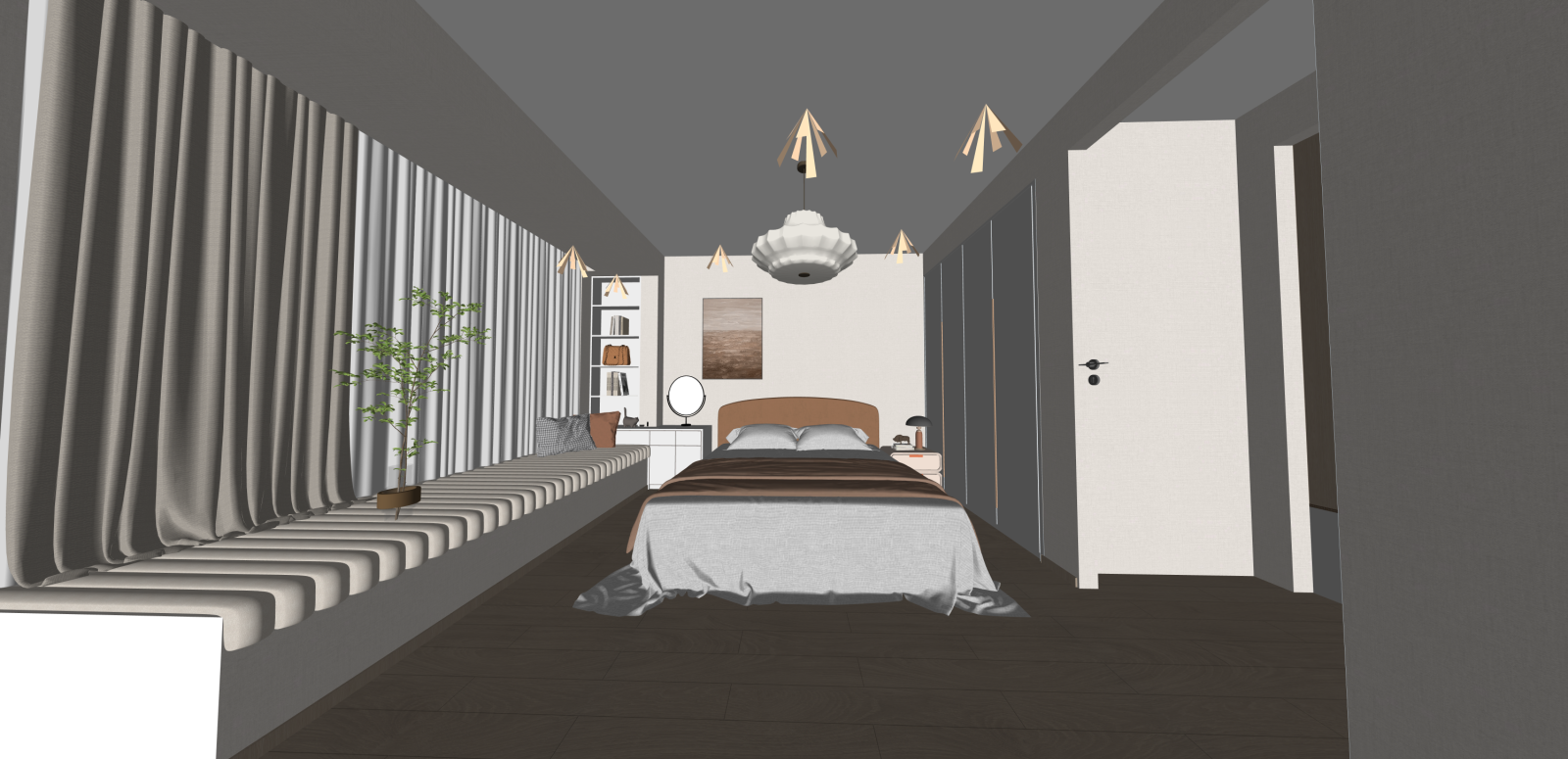 现代家居卧室SU模型下载【ID:1215999872】