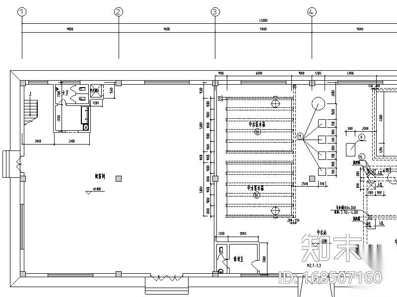 大型工业中水站施工图设计图（CAD）施工图下载【ID:168507160】