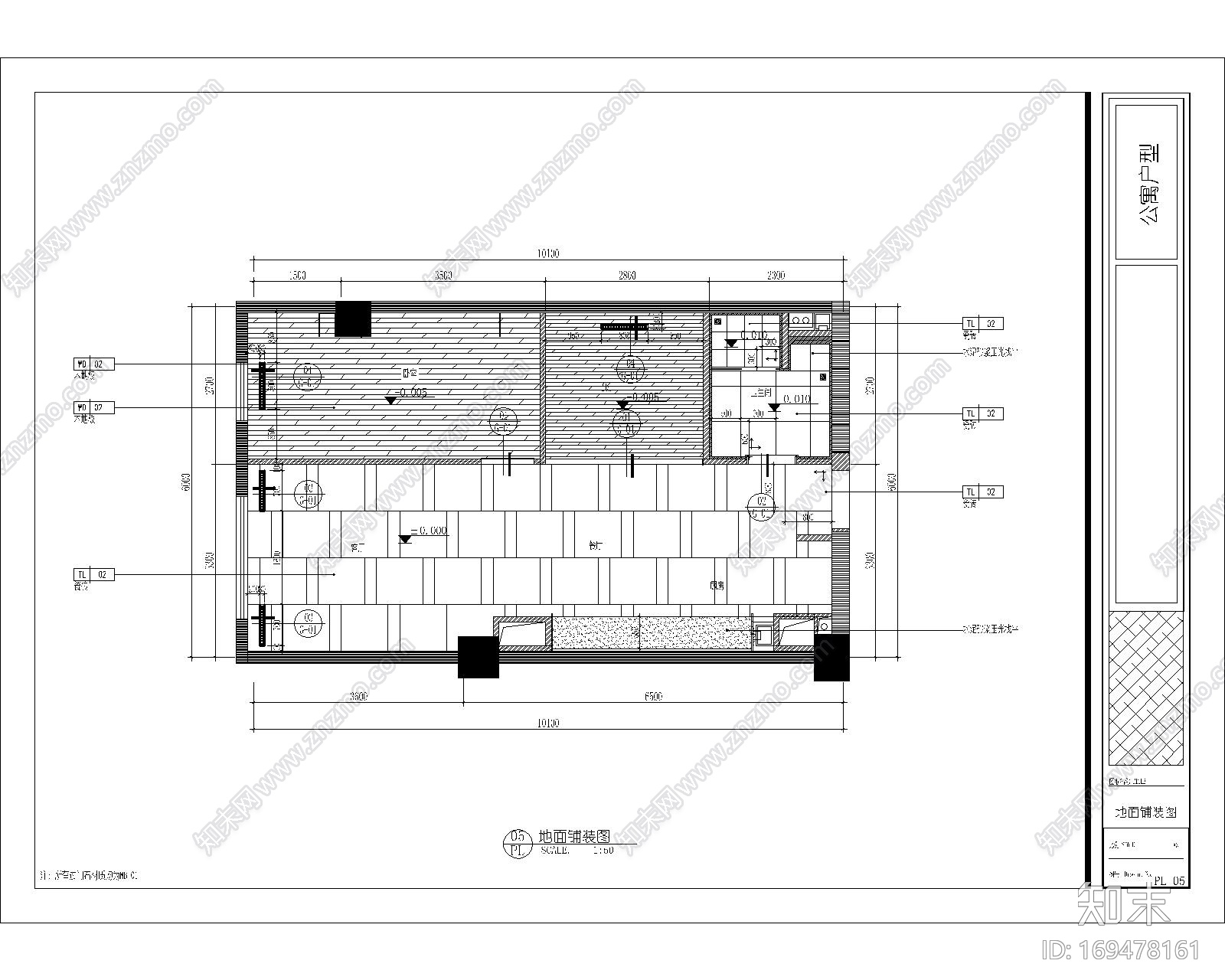 某公寓|CAD平面施工图施工图下载【ID:169478161】