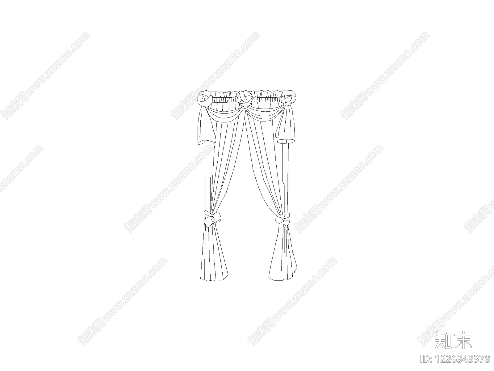 窗帘cad施工图下载【ID:1226343378】