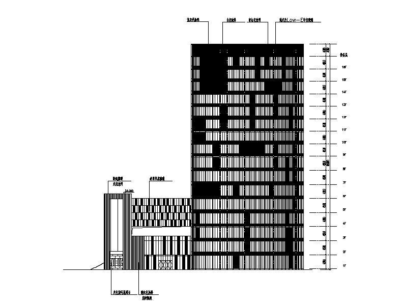 [浙江]高层L型涂料外墙信息办公中心建筑施工图施工图下载【ID:149960126】