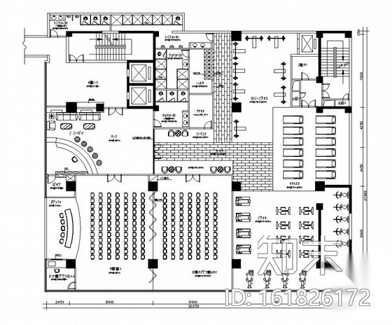 某健身会所装修图cad施工图下载【ID:161826172】