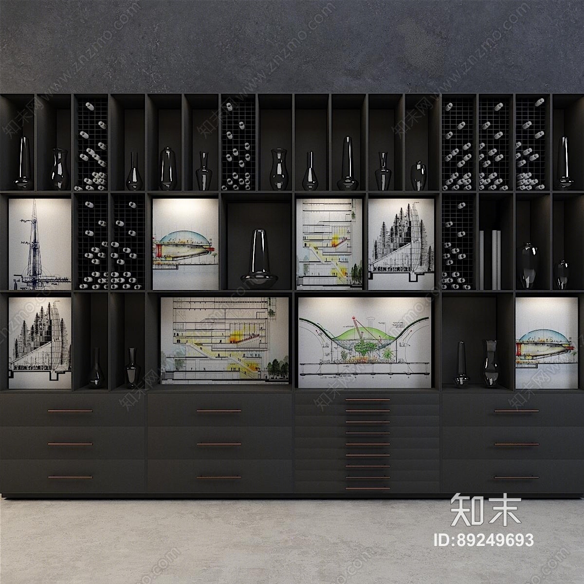 现代建筑师图纸3D模型下载【ID:89249693】