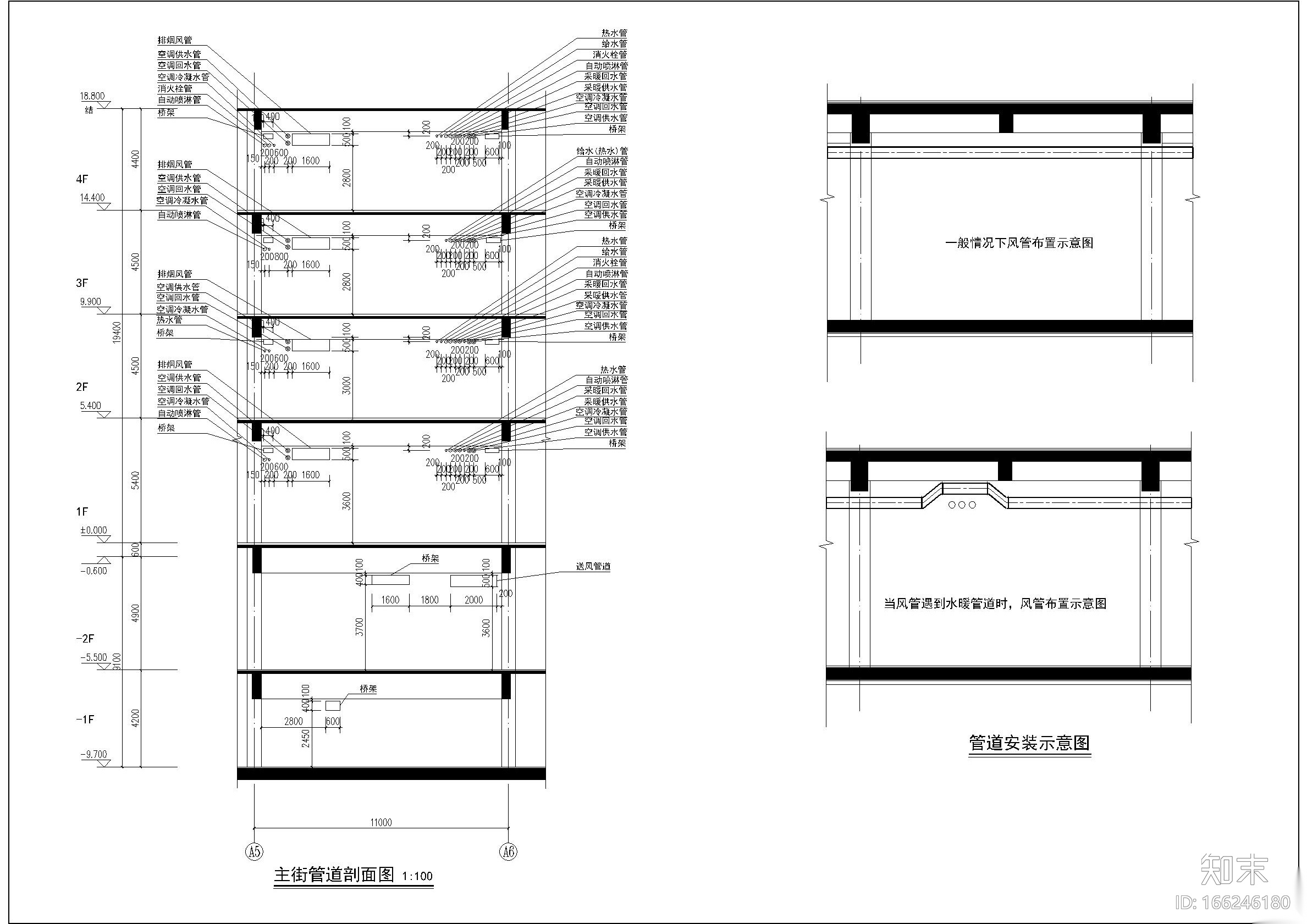 宣化中医院门诊楼水地源热泵机组房平面图cad施工图下载【ID:166246180】