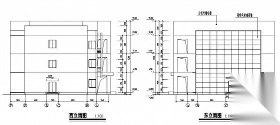 [苏州市]某现代化工业厂区南、北办公楼建筑施工图cad施工图下载【ID:167932148】