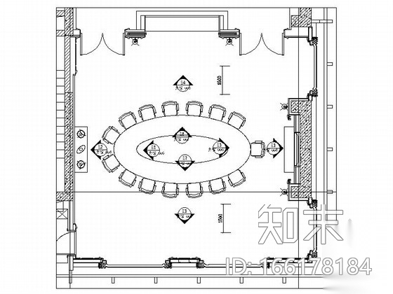 某豪华会所会议室室内装饰施工图（含实景）cad施工图下载【ID:166178184】