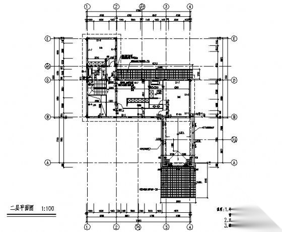 上海某二层高档别墅（E型）建筑施工图cad施工图下载【ID:149922111】