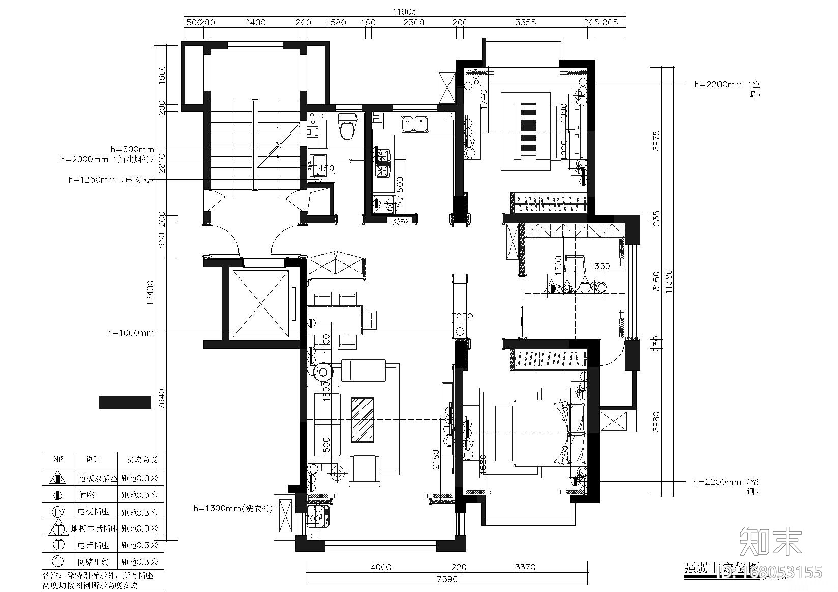 [上海]东方明珠20#楼C1户型施工图+实景拍摄施工图下载【ID:168053155】