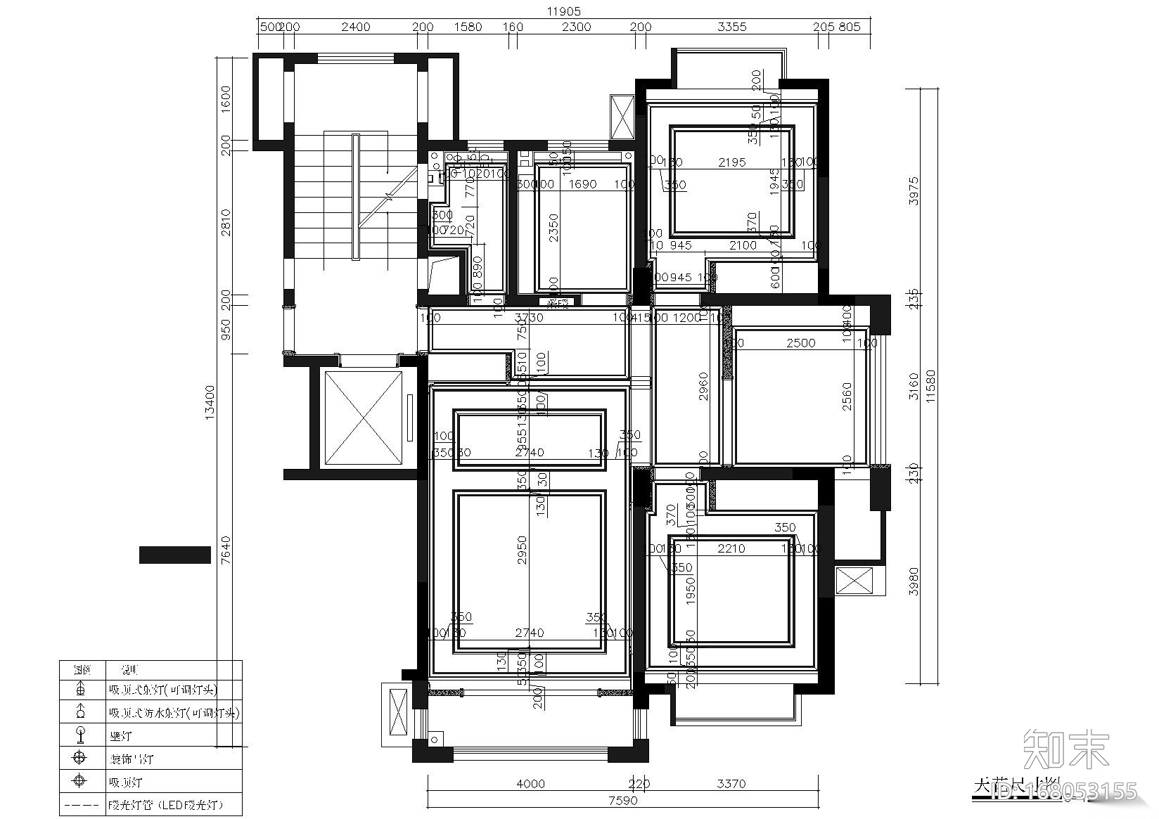 [上海]东方明珠20#楼C1户型施工图+实景拍摄施工图下载【ID:168053155】