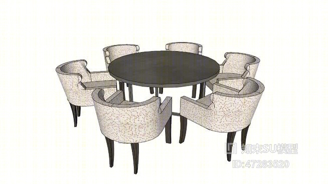 六轮用餐tableSU模型下载【ID:47283520】