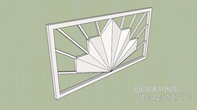 3由6英尺角扇形栅栏件（白色）SU模型下载【ID:425127173】