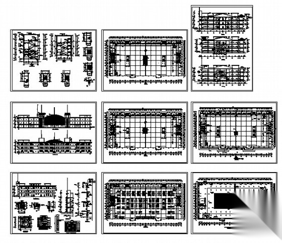 [青海省]某三层美食城建筑施工图cad施工图下载【ID:166727188】