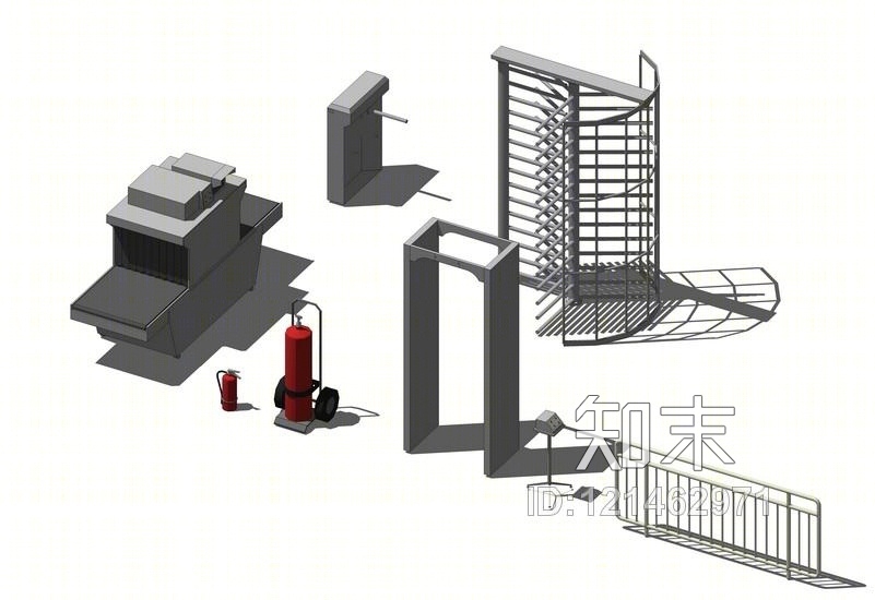 消防设备组合SU模型下载【ID:121462971】