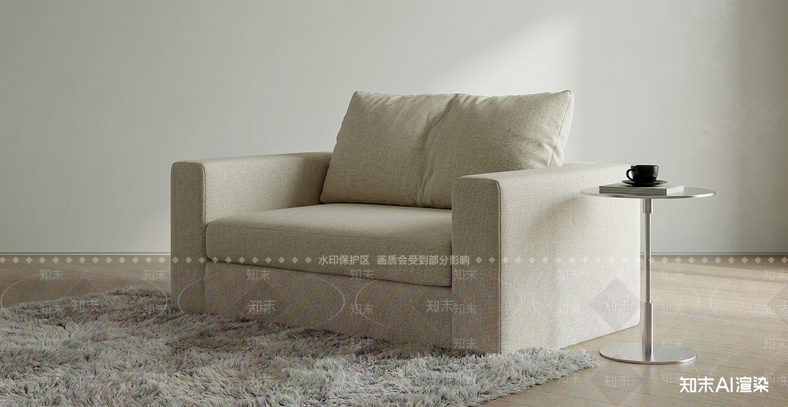米色单人沙发单人沙发3D模型下载【ID:1227351673】