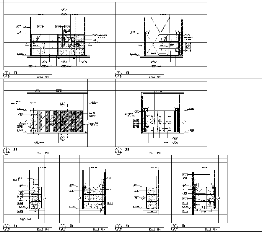 深圳某经典酒店中餐厅室内装修施工图（含实景图）cad施工图下载【ID:161763148】