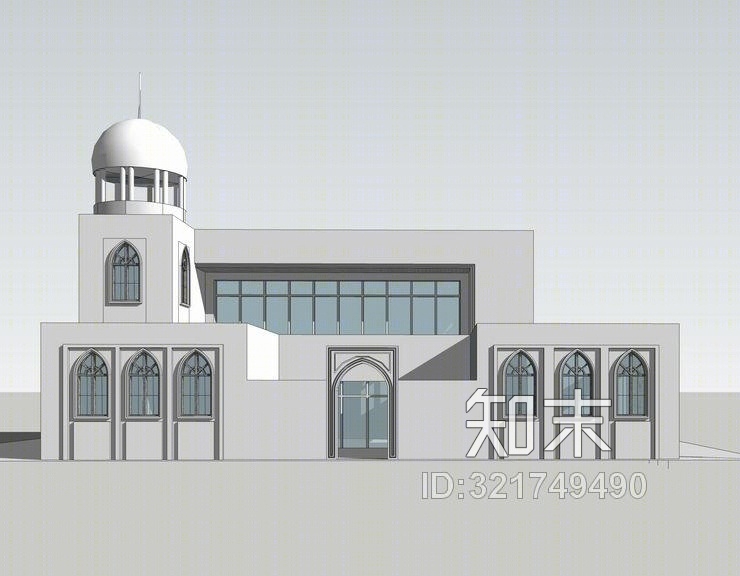 回族建筑SU模型下载【ID:321749490】