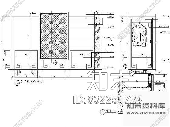 图块/节点某衣柜详图cad施工图下载【ID:832251724】