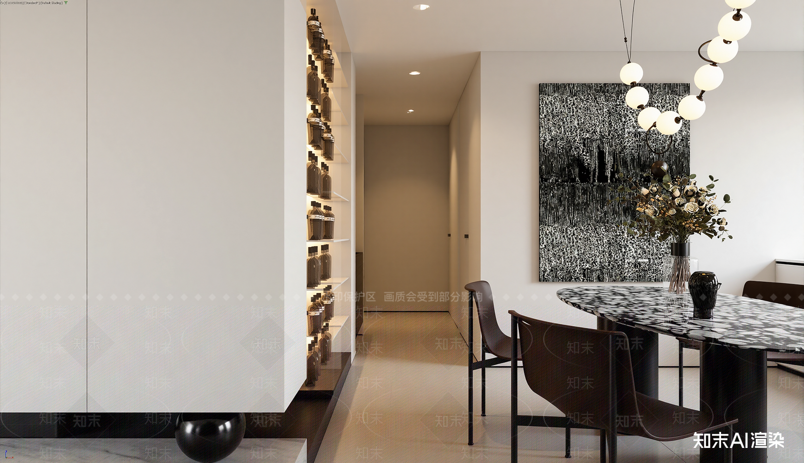 现代家居餐厅3D模型下载【ID:1221952022】