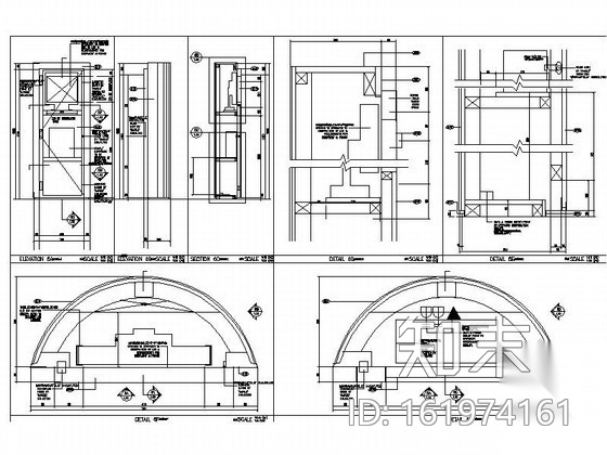 [北京]品牌酒店大堂室内装修施工图cad施工图下载【ID:161974161】