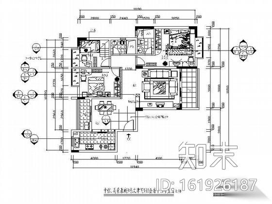 [广东]两套三居户型装修图cad施工图下载【ID:161926187】