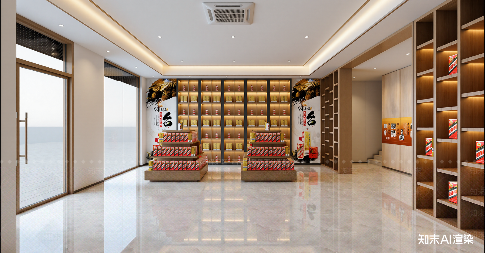 现代烟酒店SU模型下载【ID:1215935456】