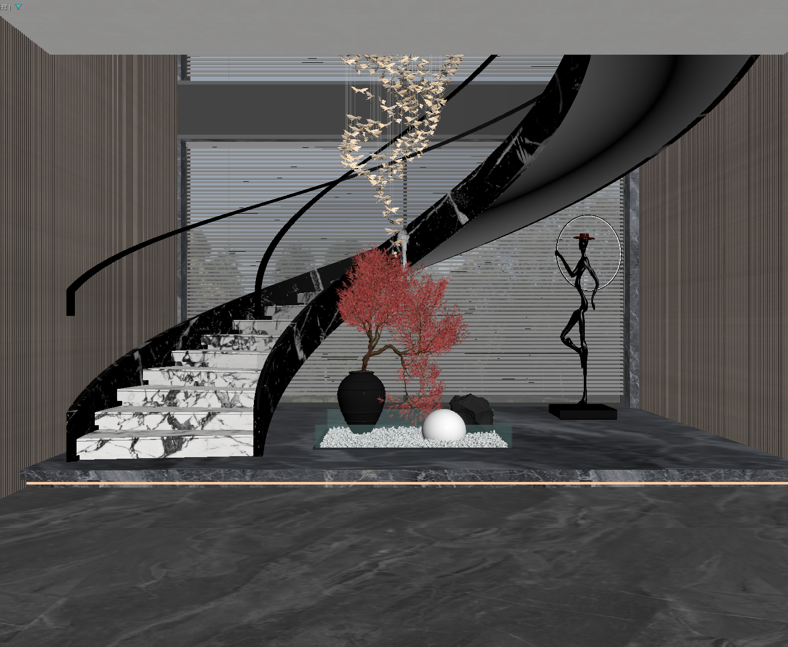 现代酒店大堂3D模型下载【ID:1214351568】