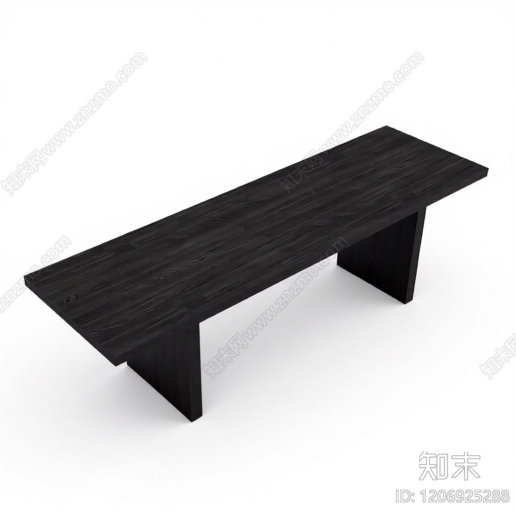 黑木纹理餐桌板3D模型下载【ID:1206925288】