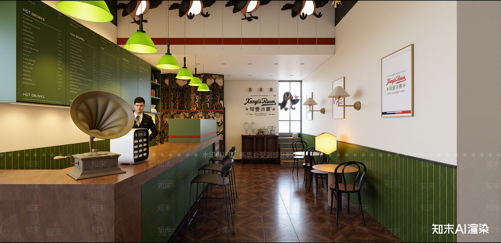 复古奶茶店SU模型下载【ID:1216056915】