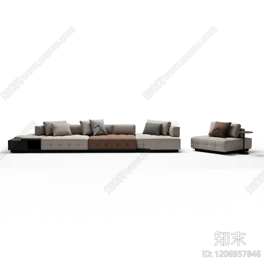 L型模块沙发组合3D模型下载【ID:1206957846】