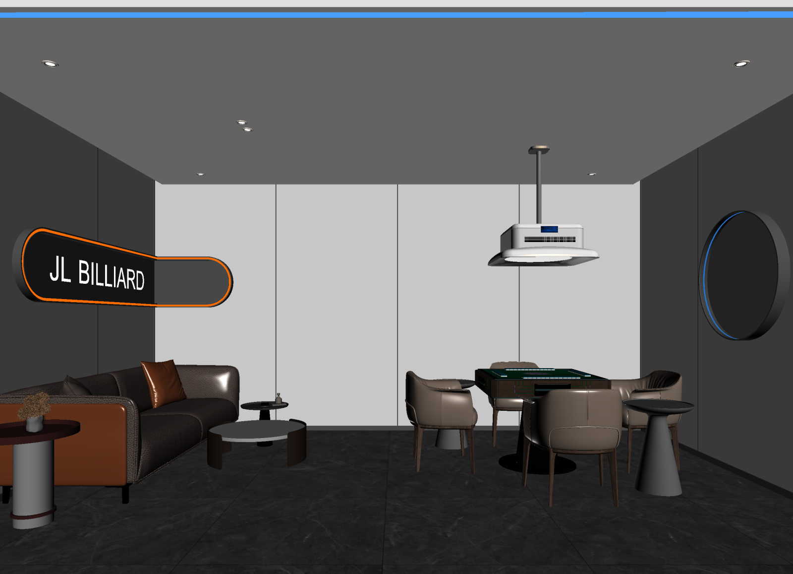 现代台球室3D模型下载【ID:1214852949】
