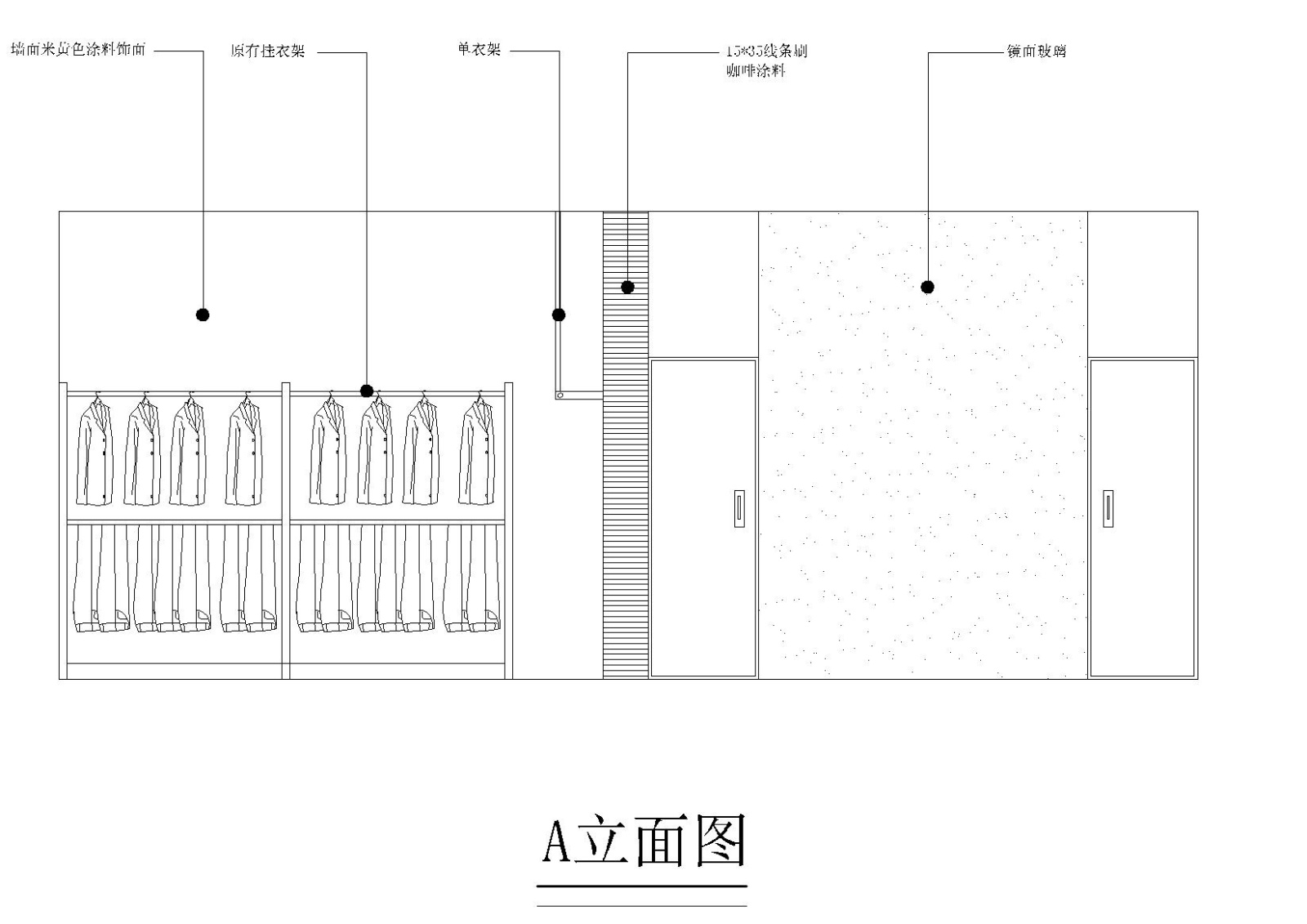 [学生设计]38平方简单服装店装修施工图纸cad施工图下载【ID:160704184】