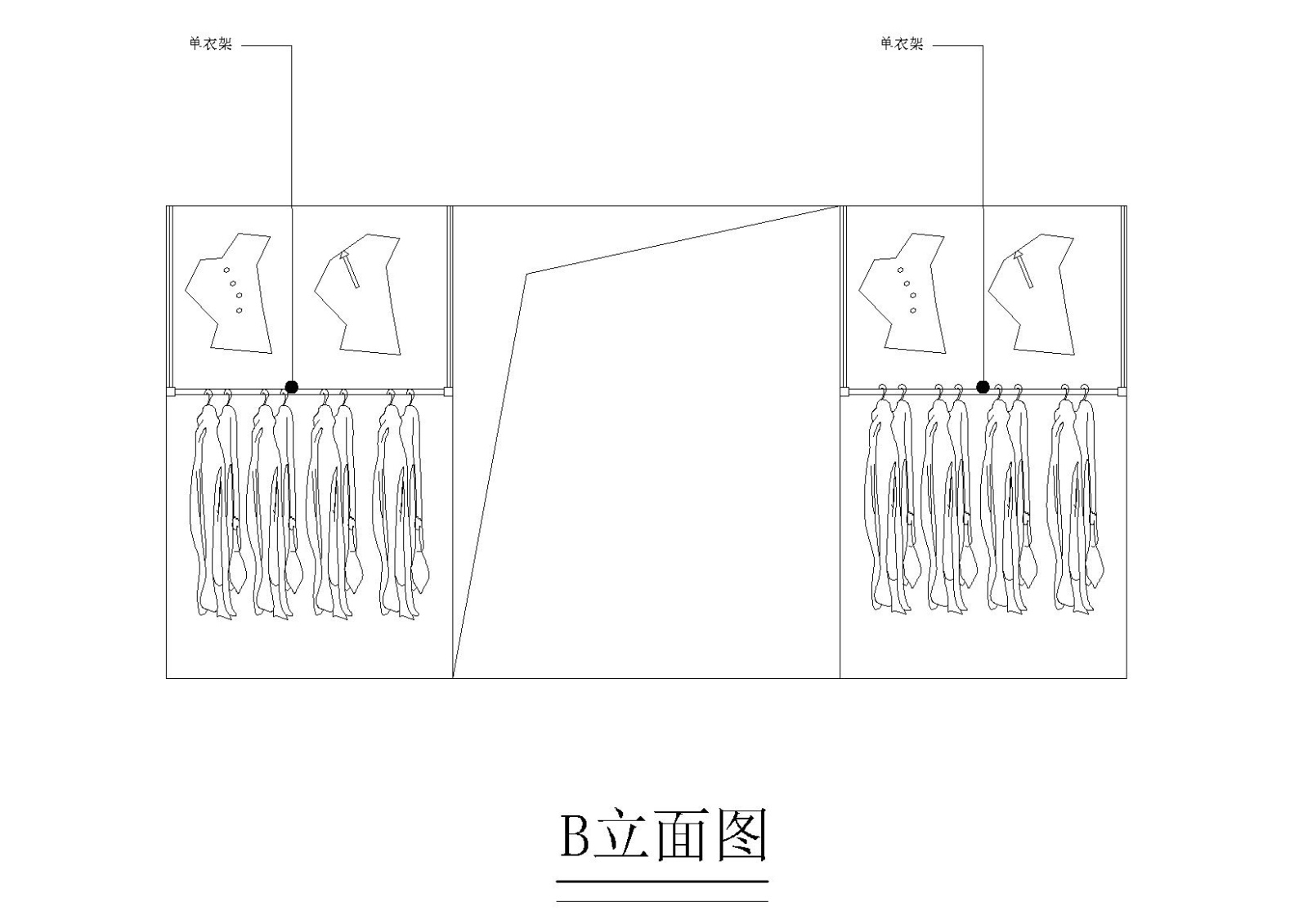 [学生设计]38平方简单服装店装修施工图纸cad施工图下载【ID:160704184】