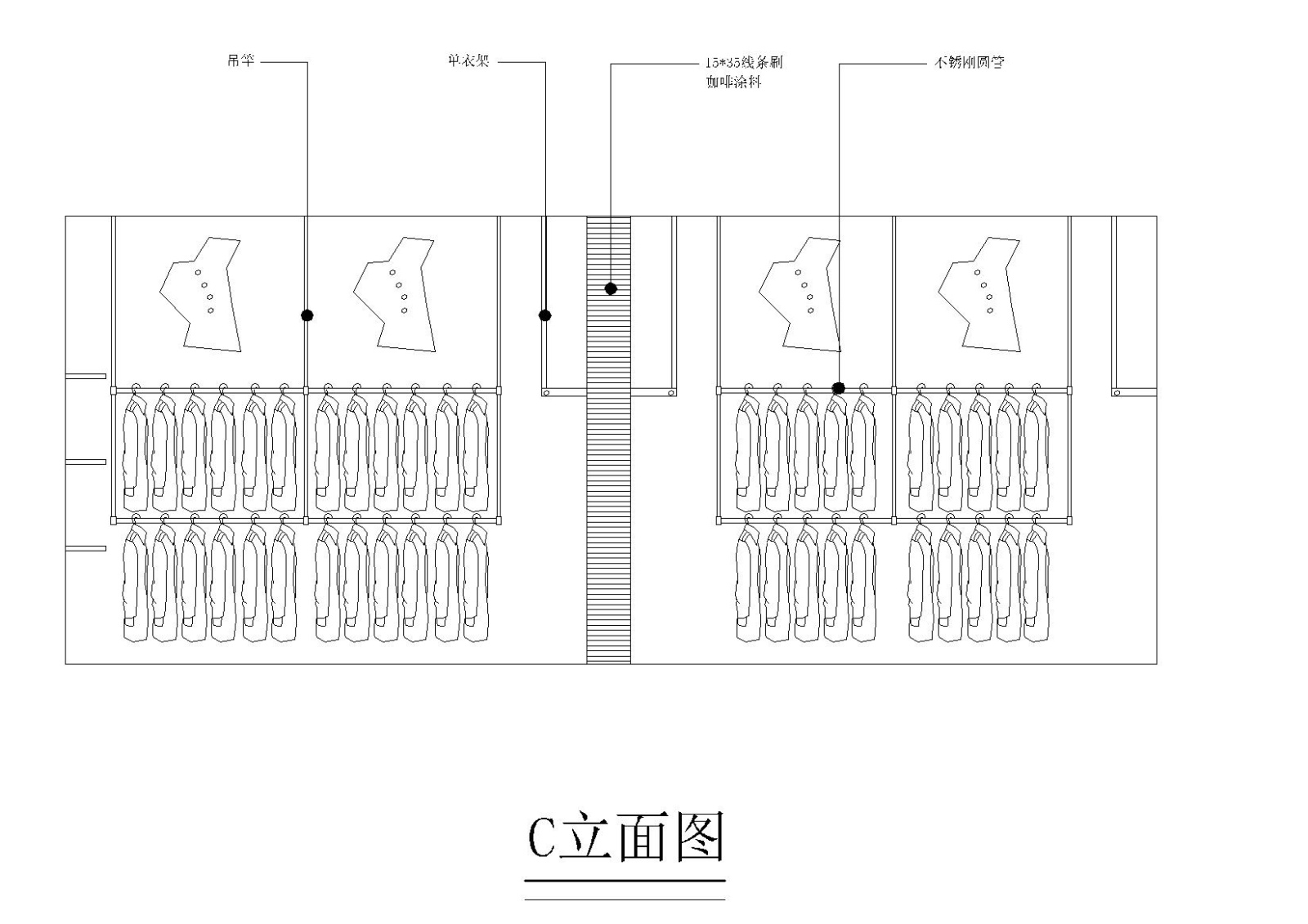 [学生设计]38平方简单服装店装修施工图纸cad施工图下载【ID:160704184】