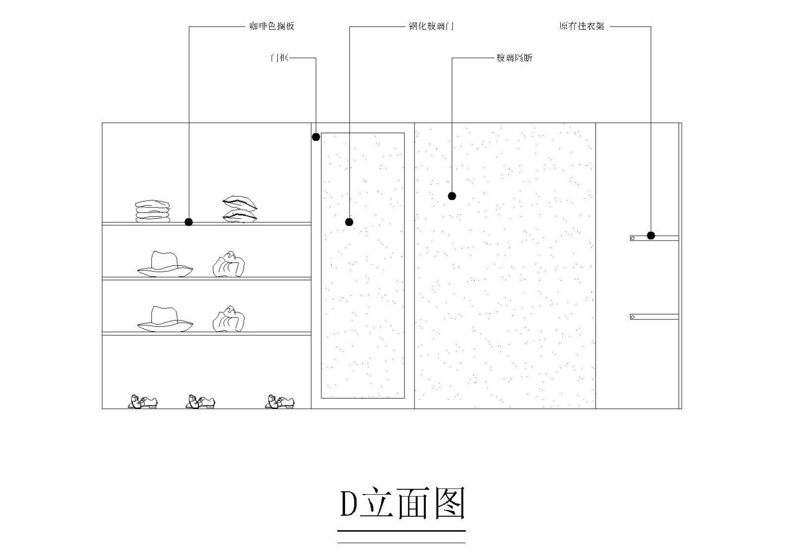 [学生设计]38平方简单服装店装修施工图纸cad施工图下载【ID:160704184】