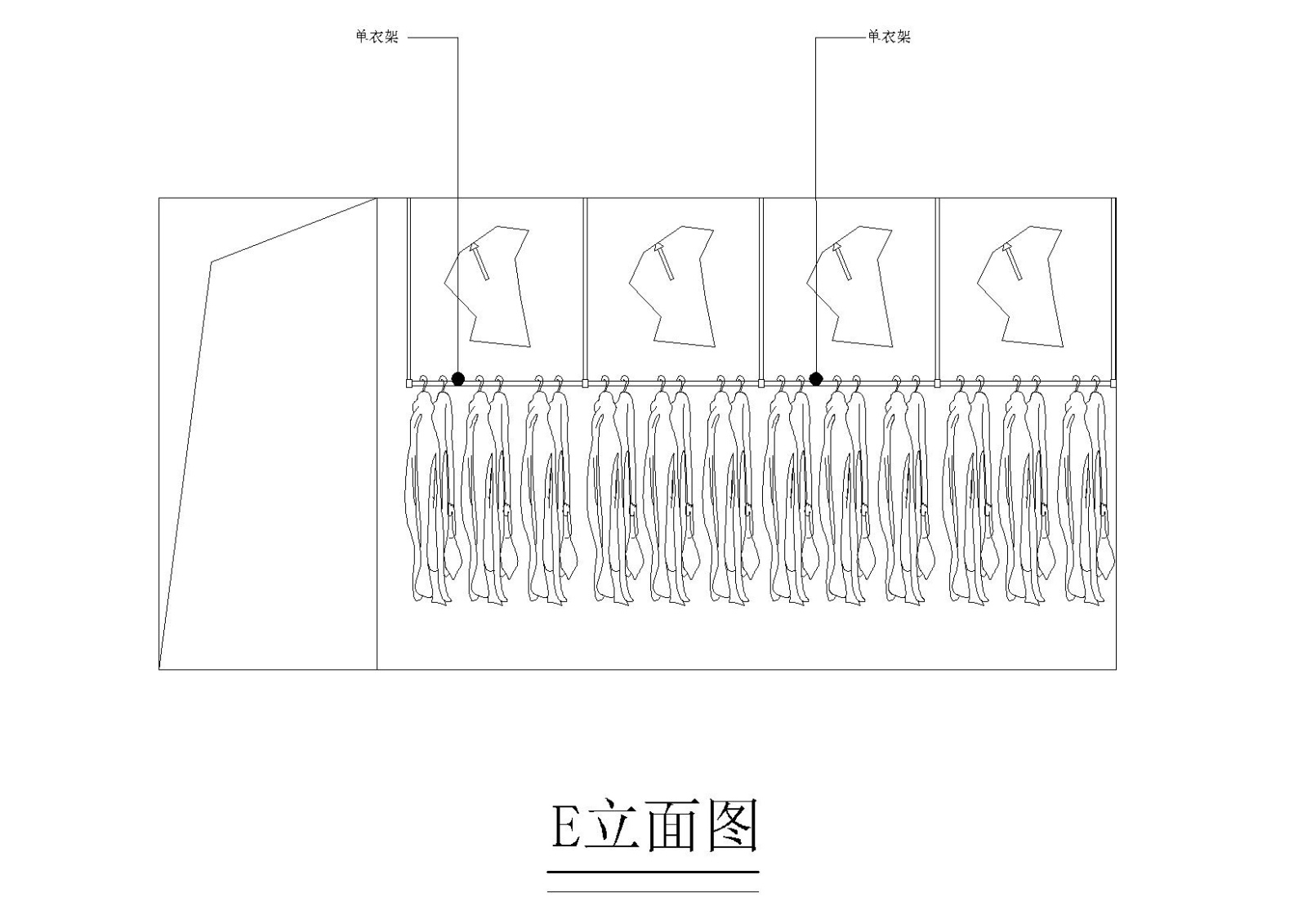 [学生设计]38平方简单服装店装修施工图纸cad施工图下载【ID:160704184】