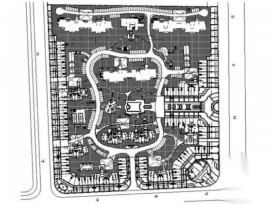 [安徽]高档学区房景观规划设计施工图施工图下载【ID:161090124】