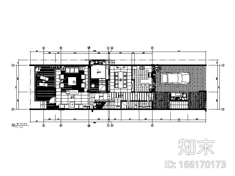 [重庆]空中花园别墅施工图（含效果图）cad施工图下载【ID:166170173】