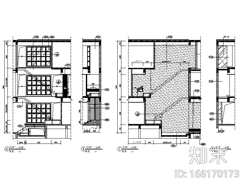 [重庆]空中花园别墅施工图（含效果图）cad施工图下载【ID:166170173】