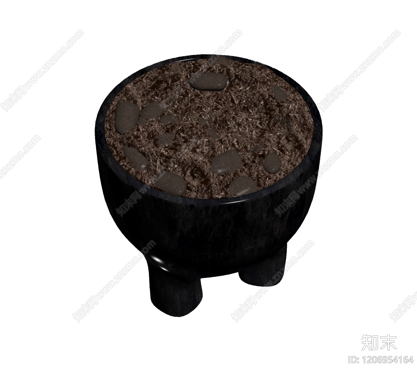 黑陶盆栽装饰3D模型下载【ID:1206954164】