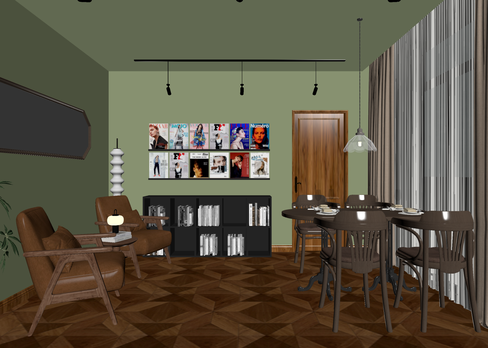 美式咖啡厅3D模型下载【ID:1214342832】