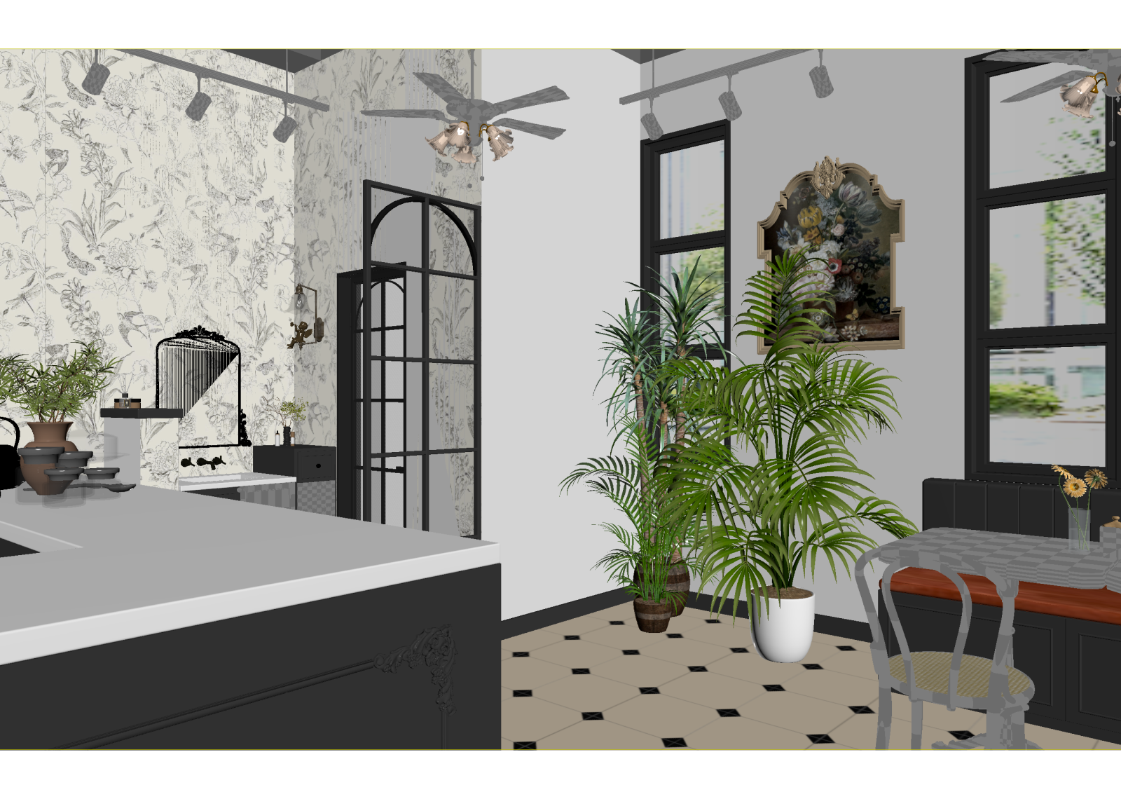 美式咖啡厅3D模型下载【ID:1214831679】
