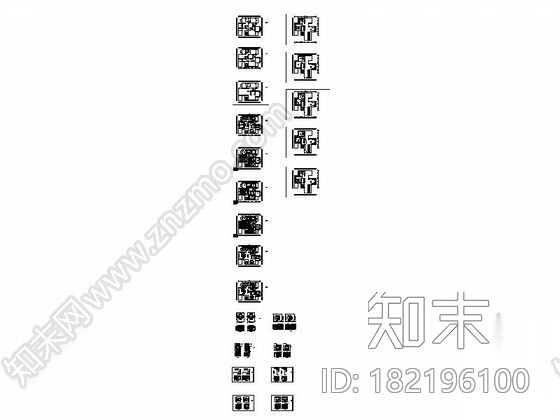 [深圳]某简欧设计风格三室两厅装修图cad施工图下载【ID:182196100】