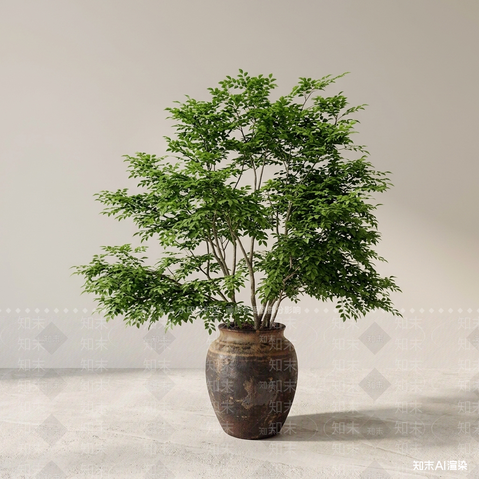 设计感绿植盆栽盆栽3D模型下载【ID:1227365633】