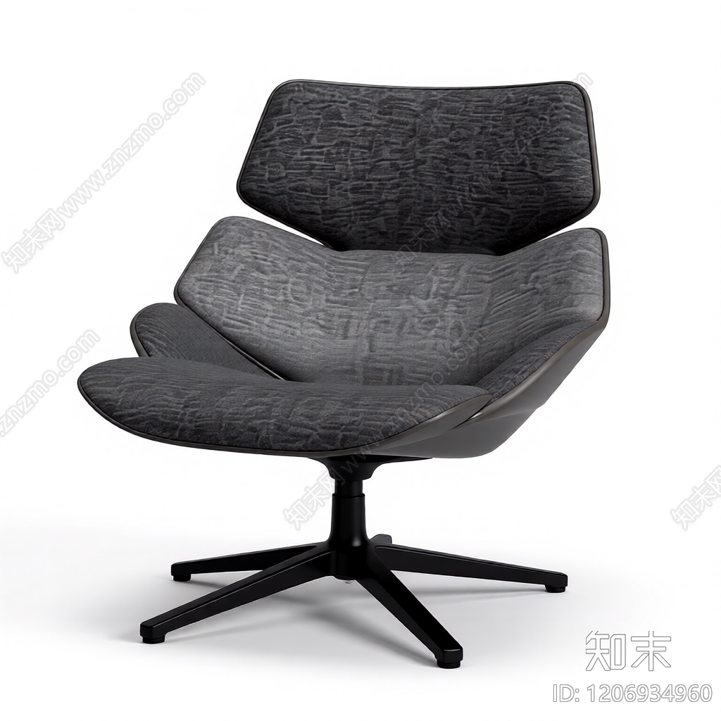 灰色布艺休闲椅组合3D模型下载【ID:1206934960】